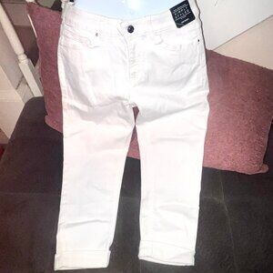 White Cuffed Jeans